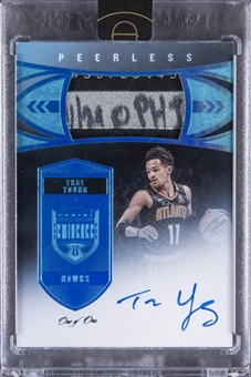 2019-20 Panini Eminence #PP-TYG Trae Young Peerless Patch Autograph (#1/1) - Panini Encased 